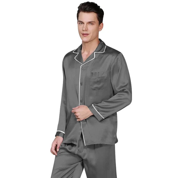Mens Silk Satin Pajama Set - Top and Bottom  ** Great Gift  Idea  **