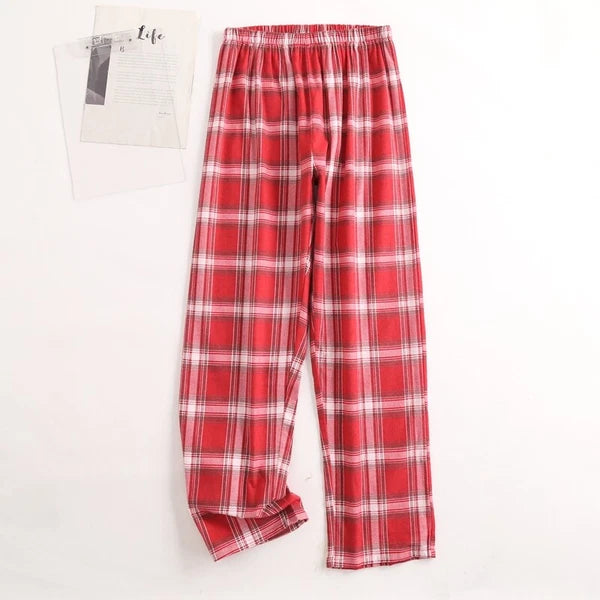 Men's Pajamas Set 100% Cotton Sleepwear Long Sleeve Button Top Pants Nightwear