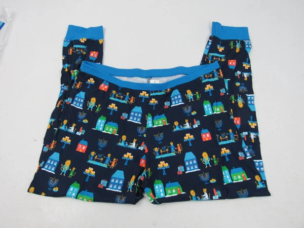 Target Mens Blue 2-Piece Long-Sleeve Lion Pajama Set