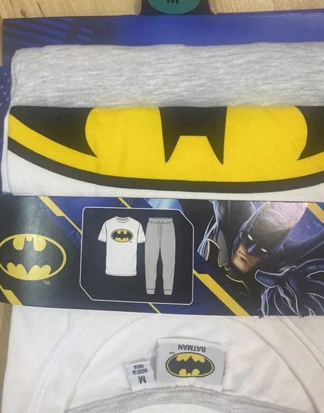 Men’s Batman Short Sleeve Long Leg Pyjama Cotton Rich - Different Sizes