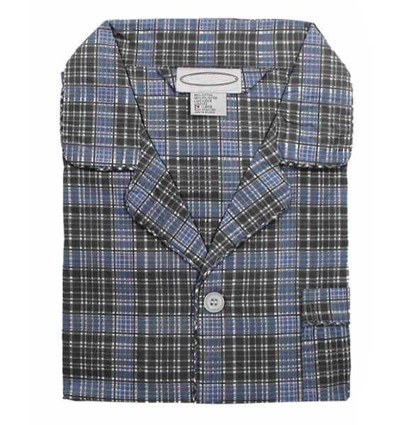 Men's Cotton Blend Button Up 2 Piece Sleepwear Pajama Set