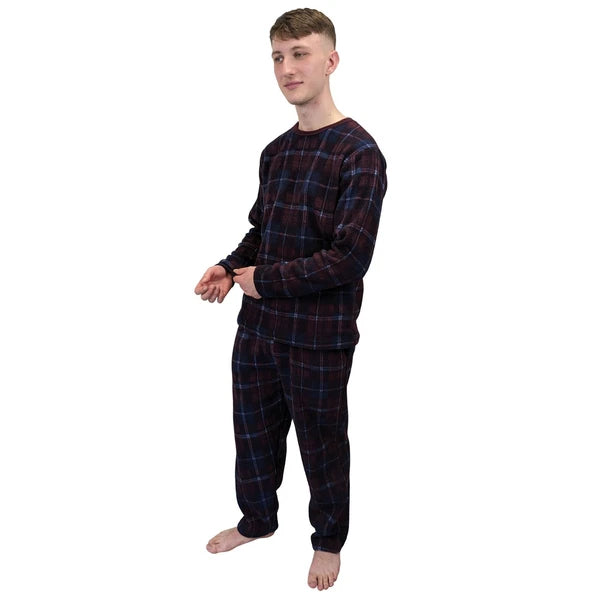 Men's Pyjama Set Fairisle Comfort Fleece Design PJS Soft Warm 2 PC S-4XL L/S PJ