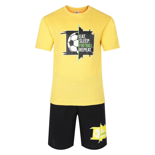 Mens Short Pyjamas Football PJ Sets Footy Night Sleep Lounge Wear L XL XXL New