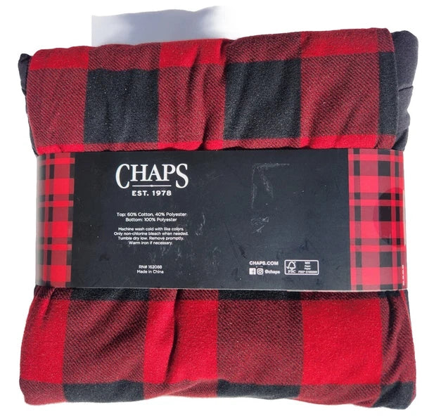 NEW MEN'S CHAPS PAJAMA SET RED BLACK BLUE GRAY DRAWSTRING 2 POCKETS