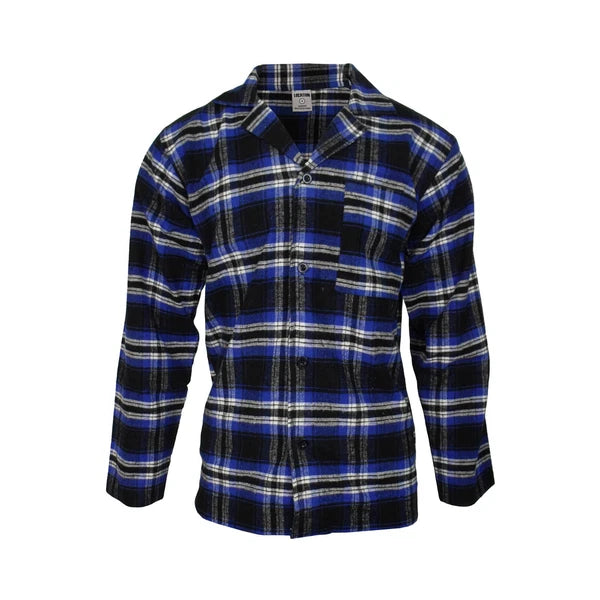 Mens Pyjamas Flannel Brushed Cotton Check Stripe Pyjama Set PJS Sizes S  2XL 3XL
