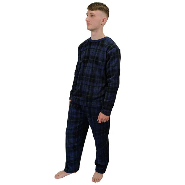 Men's Pyjama Set Fairisle Comfort Fleece Design PJS Soft Warm 2 PC S-4XL L/S PJ