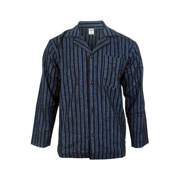 Mens Pyjamas Flannel Brushed Cotton Check Stripe Pyjama Set PJS Sizes S  2XL 3XL