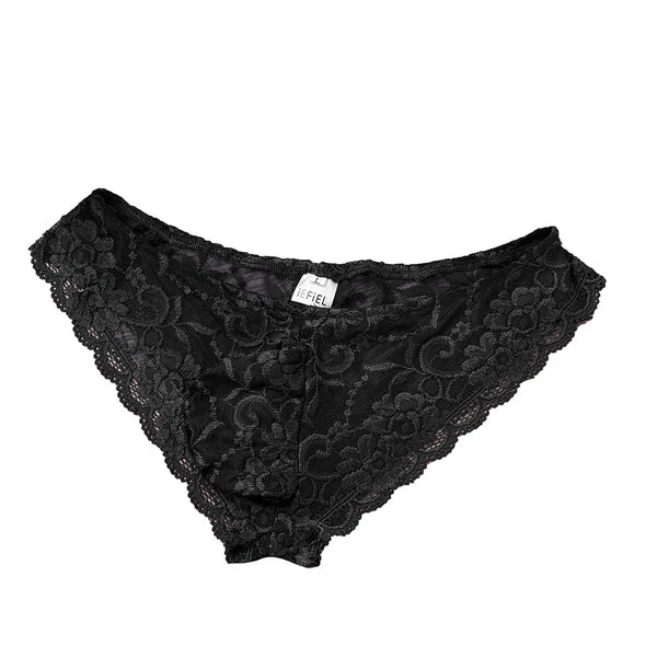 Men Ruffled Lingerie Set Cami Straps Bandeau Bra Thong 2Pcs Crossdresser Pajamas