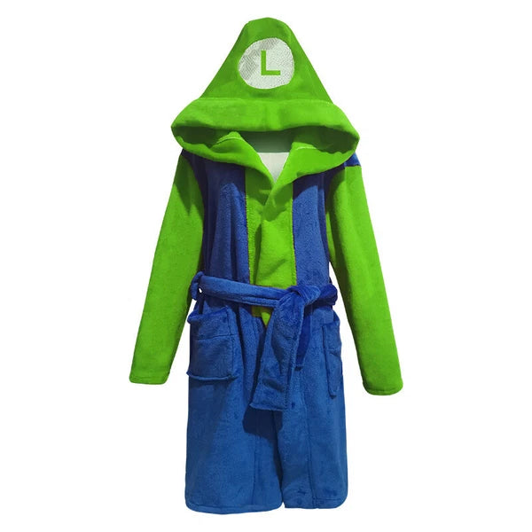 Game Super Mario Bathrobe Pajamas Cosplay Adult Kids Sleepwear Nightgown Costume