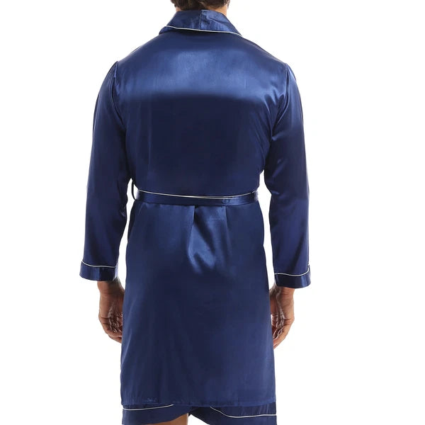 Men's Pajamas Set Soft Satin Homewear Ice Silk Bathrobes Sleepwear Nightwear