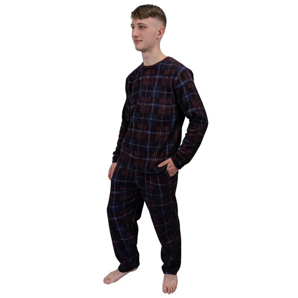 Men's Pyjama Set Fairisle Comfort Fleece Design PJS Soft Warm 2 PC S-4XL L/S PJ