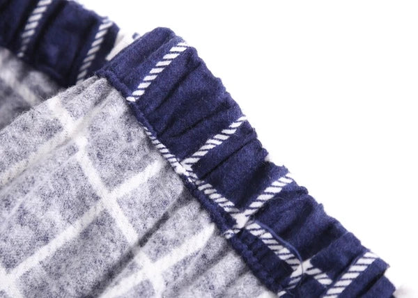 Men's Pajamas Set 100% Cotton Sleepwear Long Sleeve Button Top Pants Nightwear