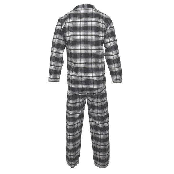 Mens Pyjamas Flannel Brushed Cotton Check Stripe Pyjama Set PJS Sizes S  2XL 3XL