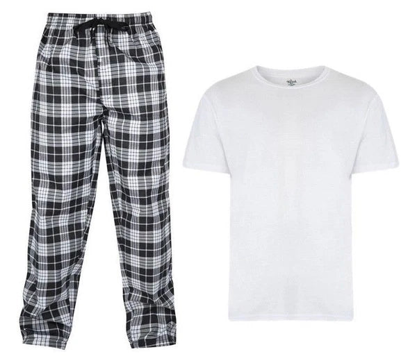 Mens Short Sleeve Pyjama Set Pj T-Shirt Pyjamas Loungewear Nightwear Sleepwear