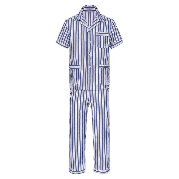 Mens Homewear Button Down Pajama Set Trousers Sleepwear Dailywear Lightweight