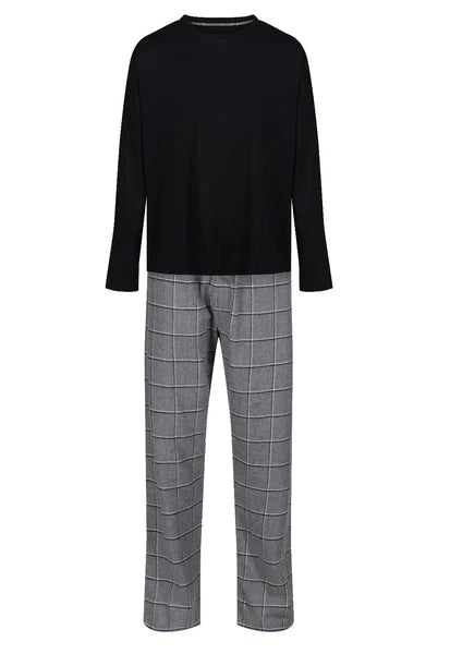 MENS PYJAMAS HANES KNIT TOP FLANNEL PANT PJ SETS S-XXL LOUNGE SLEEP NIGHT WEAR