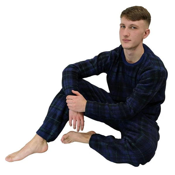 Men's Pyjama Set Fairisle Comfort Fleece Design PJS Soft Warm 2 PC S-4XL L/S PJ