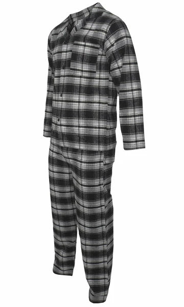 Mens Pyjamas Flannel/Brush Cotton Warm PJ Pyjama Set PJS Sizes S-4XL Nightwear