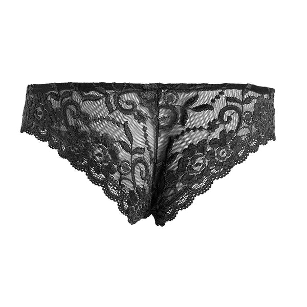 Men Ruffled Lingerie Set Cami Straps Bandeau Bra Thong 2Pcs Crossdresser Pajamas