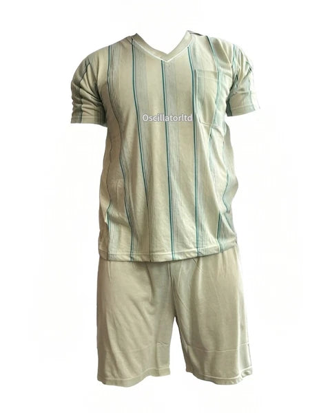 Mens SUMMER Cool Pyjamas Shorts Set Short Sleeve Nightwear Pjs Loungewear Cotton