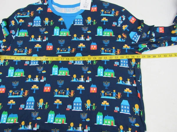 Target Mens Blue 2-Piece Long-Sleeve Lion Pajama Set