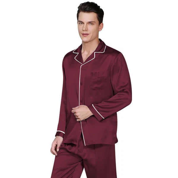 Mens Silk Satin Pajama Set - Top and Bottom  ** Great Gift  Idea  **