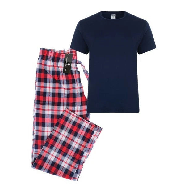 Mens Short Sleeve Pyjama Set Pj T-Shirt Pyjamas Loungewear Nightwear Sleepwear