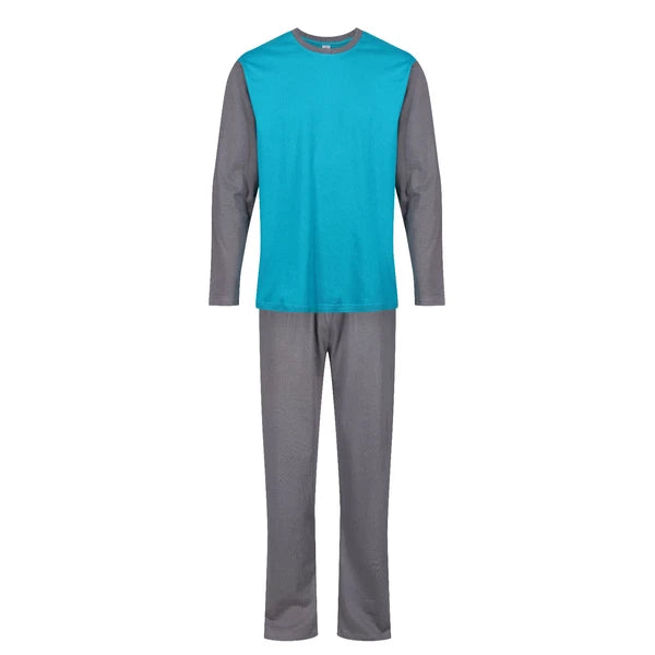 MENS PYJAMAS LONG SLEEVE TOP TROUSERS PJ SET NIGHT LOUNGE WEAR WITH POCKETS BNWT