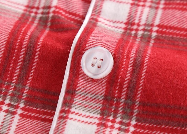 Men's Pajamas Set 100% Cotton Sleepwear Long Sleeve Button Top Pants Nightwear