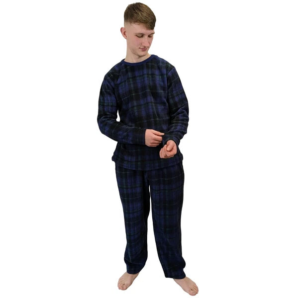 Men's Pyjama Set Fairisle Comfort Fleece Design PJS Soft Warm 2 PC S-4XL L/S PJ