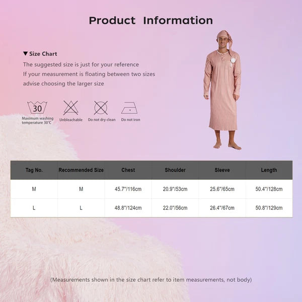 Mens Nightwear Halloween Nightgowns Plaid Pajamas Pompom Loungewear Nightshirt