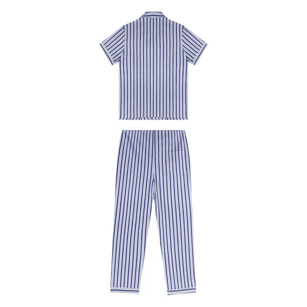 Mens Homewear 2pcs Pajama Set Sleep Sleepwear Shirt Nightgown Button Down Suits