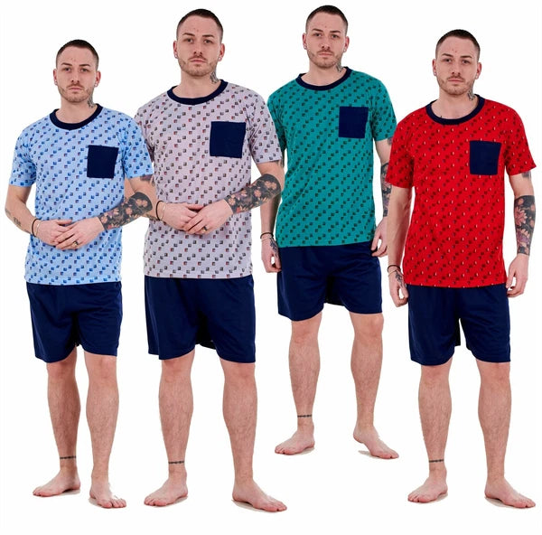 Men's Short Sleeve T-Shirt & Shorts Lounge Set Nightwear PJs M to XXL