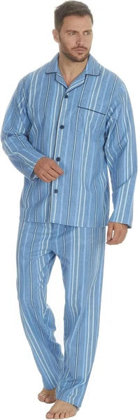 MEN'S WARM TRADITIONAL PYJAMA SET BRUSHED 100% COTTON PJ'S SIZES VARIOUS PATTERN