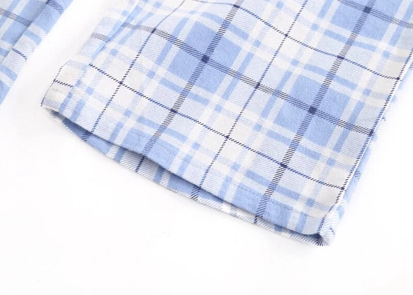 Men's Pajamas Set 100% Cotton Sleepwear Long Sleeve Button Top Pants Nightwear