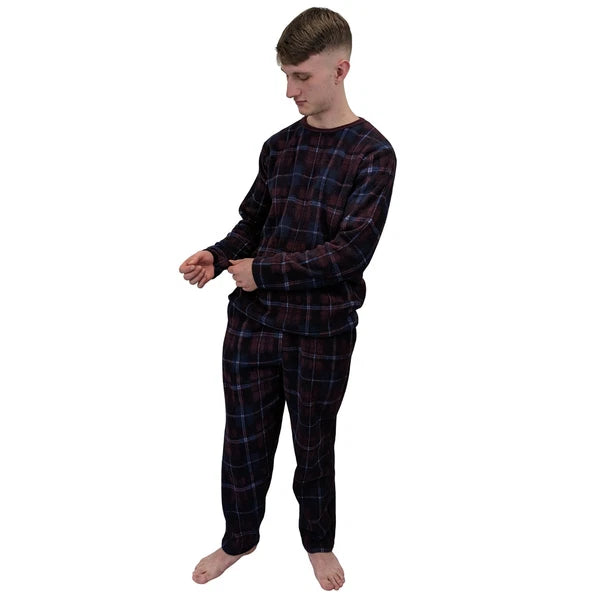 Men's Pyjama Set Fairisle Comfort Fleece Design PJS Soft Warm 2 PC S-4XL L/S PJ