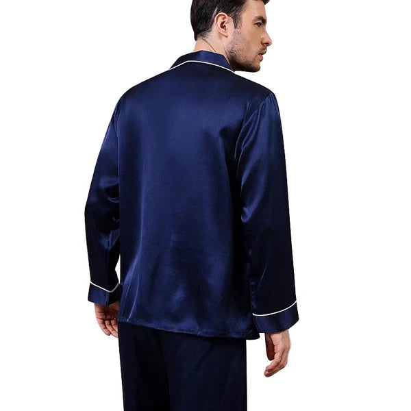 Mens Silk Satin  Pajamas -PJ Set  Top and Bottom ''5 DAY DELIVERY - USA Seller''