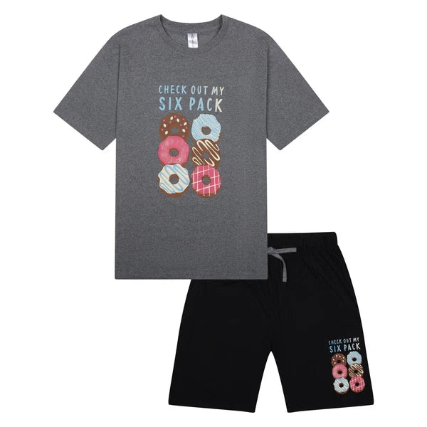 Mens Short Pyjamas Beer Pizza Donuts PJ Sets Night Sleep Lounge Wear L XL XXL