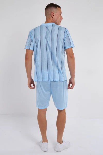 Mens SUMMER Cool Pyjamas Shorts Set Short Sleeve Nightwear Pjs Loungewear Cotton