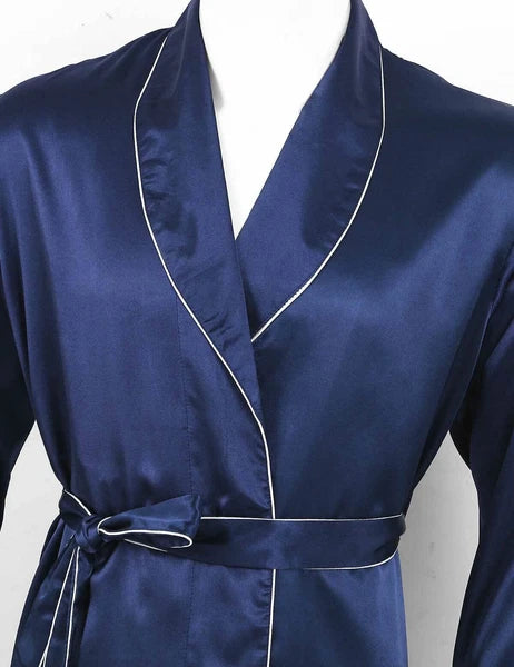 Men's Pajamas Set Soft Satin Homewear Ice Silk Bathrobes Sleepwear Nightwear