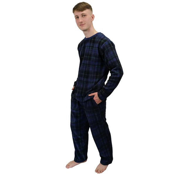 Men's Pyjama Set Fairisle Comfort Fleece Design PJS Soft Warm 2 PC S-4XL L/S PJ