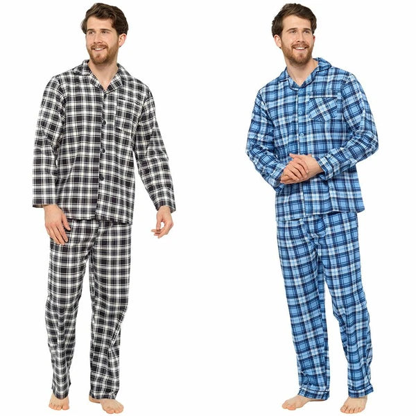 NEW Men's Tom Franks 'Traditional Check' Pyjama Sets Brown or Blue