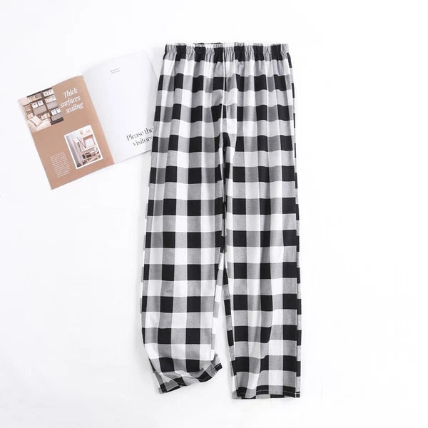 Men's Pajamas Set 100% Cotton Sleepwear Long Sleeve Button Top Pants Nightwear