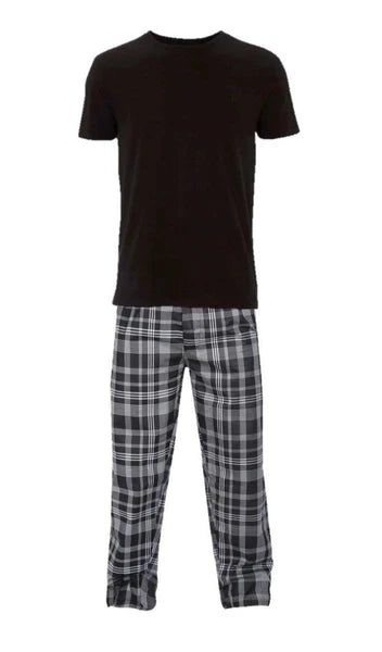 Mens Short Sleeve Pyjama Set Pj T-Shirt Pyjamas Loungewear Nightwear Sleepwear