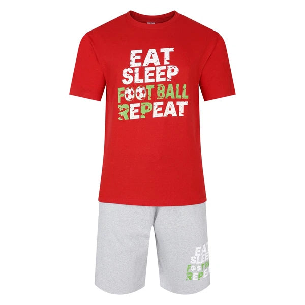 Mens Short Pyjamas Football PJ Sets Footy Night Sleep Lounge Wear L XL XXL New