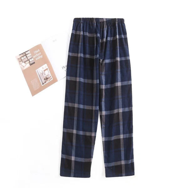 Men's Pajamas Set 100% Cotton Sleepwear Long Sleeve Button Top Pants Nightwear