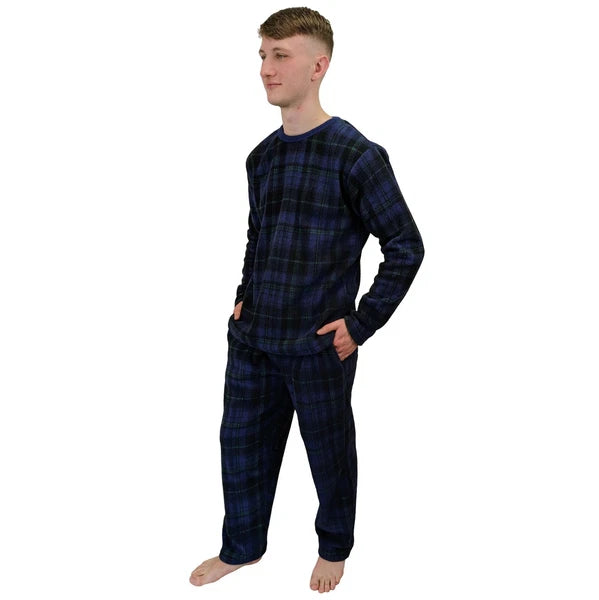 Men's Pyjama Set Fairisle Comfort Fleece Design PJS Soft Warm 2 PC S-4XL L/S PJ