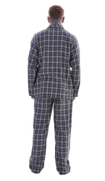 Mens BRUSHED Cotton PYJAMAS Set Winter Warm Traditional 100% Cotton FLANNEL PJs