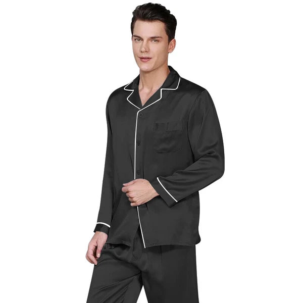 Mens Silk Satin Pajama Set - Top and Bottom  ** Great Gift  Idea  **