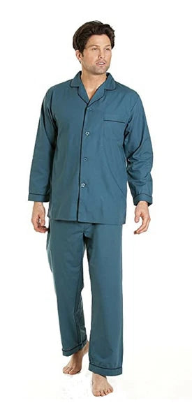 Mens Long Traditional Pyjamas 2 Piece Classic Set Hospital Top+Bottoms Nightwear